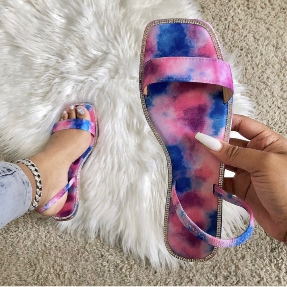 Tye dye sandals